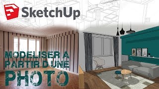 SketchUp Débutant  Modéliser en 3D à partir dune photo [upl. by Nilyac]