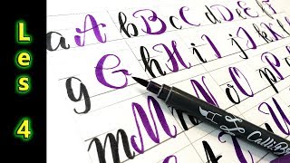 Handletteren Hoofdletters schrijven met de Brush pen  beginners tekenles 4 [upl. by Toille]