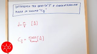 Differenza tra la densità dmV e la concentrazione massa su volume CmV  lezione di chimica [upl. by Limber802]