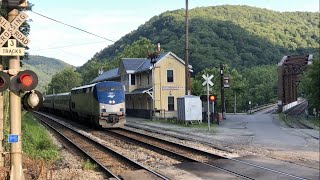 Abandoned Coal Town Comes To Life Amtrak Train Stops At Passenger Train Station Thurmond Trains 4K [upl. by Alasteir386]