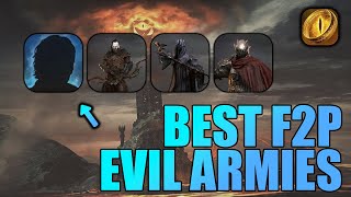 Best F2P Evil Support Commanders  Lotr Rise to War [upl. by Attenod512]