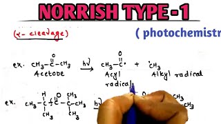 Norrish type one reaction hindi  photochemistry  2020 [upl. by Yraeht]