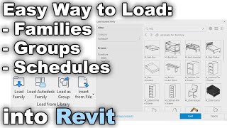 Load Families in Revit  Schedules and Groups  Revit Tutorial [upl. by Aiyt]