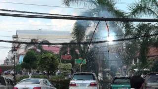 Electrical Fire in Vientiane [upl. by Horwitz]