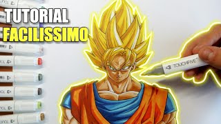 COME DISEGNARE GOKU SSJ TUTORIAL PASSO PASSO 1 [upl. by Eisiam536]