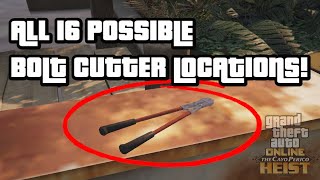 ALL 16 POSSIBLE BOLT CUTTER LOCATIONS FOR CAYO PERICO GATHER INTELSCOPE OUT GTA 5 ONLINE DLC [upl. by Biancha]