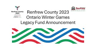 Renfrew County 2023 Ontario Winter Games Legacy Fund Announcement [upl. by Murtha]