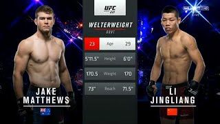 Jake Matthews vs Li JingLiang [upl. by Nwahsd]