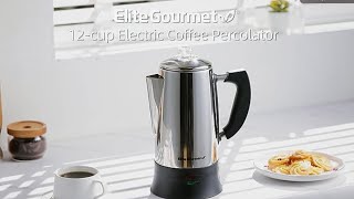 Elite Gourmet Electric 12Cup Coffee Percolator  Coffee Percolator Review  Best Coffee Percolator [upl. by Bogusz]