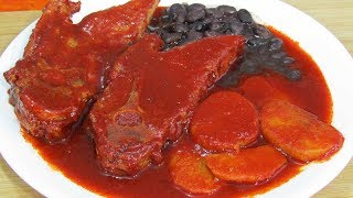 Espinazo de Puerco en Chile Guajillo  Receta ¡Facil Sencilla y Deliciosa [upl. by Minardi]