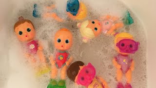 Bloopies babies Swimming in the bath playtime [upl. by Htiaf646]