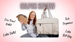 CALPAK Review  Luka Duffel amp Belt Bag  Croc Travel Wallet  Tech Organizer [upl. by Ribal]