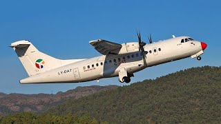 DAT ATR42 500  Arrival startup and departure at Stord Airport october 2019 [upl. by Eileen]