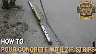 Pouring Concrete With Zip Strips [upl. by Lemhaj]