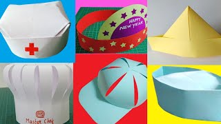 6 EASY AND COOL PAPER HAT MAKING TUTORIAL  HOW TO MAKE A PAPER HAT  HOW TO MAKE PAPER CAP EASY [upl. by Marb]