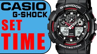 Casio Gshock How to set TIME in 1 minute 4k Module 5081 GA100 Series [upl. by Landre799]