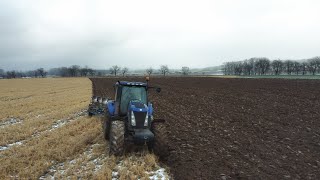 Winter ploughing with New Holland tg255 [upl. by Yllet611]