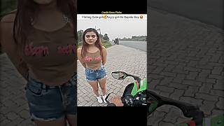 Cute girl Reaction amp Flirting Rapido Boy🥰superbike shorts bike rider cutegirl rapido flirting [upl. by Nahguav]