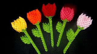 3D Origami small flower tutorial  DIY paper flower [upl. by England]