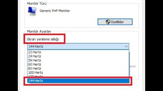 Monitör 144Hz Görmüyor sorunun çözümleri [upl. by Rechaba]
