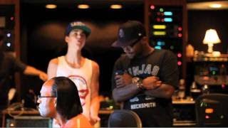 Under The Mistletoe Webisode  Boyz 2 Men and Justin in the Studio FALALA [upl. by Culver]