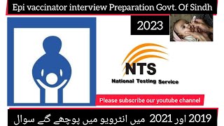 EPI NTS VACCINATOR INTERVIEW PREPARATION 2023 [upl. by Crudden]