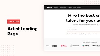 Artist Landing Page  Tailwind CSS [upl. by Nolad419]