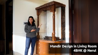 Mandir Design in Living Room  Wooden Mandir Design  Mandir ki Design Kaise Banaye  4BHK  Nerul [upl. by Treulich57]