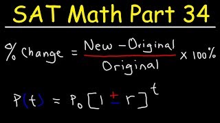 Percent Increase amp Decrease Population Growth Problems  SAT Math Part 34 [upl. by Herold]