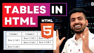 HTML Course Beginner to Advance  Tables in HTML  Web Development Course Lecture 8 [upl. by Enomed840]