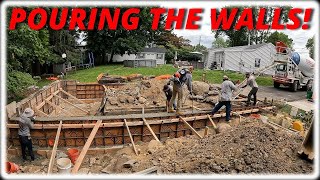 Pouring Concrete Foundation Walls For A New Building [upl. by Aiken]