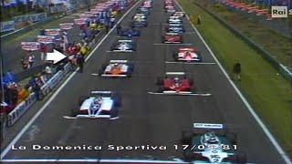 Partenza GP Belgio 1981 Zolder Domenica Sportiva Moviola Carlo Sassi partenza crash [upl. by Aroz]