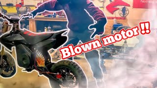 Worlds LONGEST ELECTRIC BURNOUT Upgraded mototec 72v [upl. by Dibru]