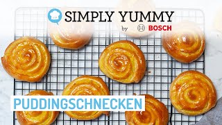 Puddingschnecken wie vom Bäcker einfach selbst machen 😍  SIMPLY YUMMY Rezepte [upl. by Eilyw]