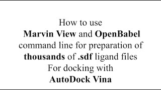 How to prepare ligand libraries for docking with Vina [upl. by Afihtan]