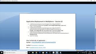 Application Deployment in WebSphere – Session 12 [upl. by Tamanaha]