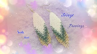 DIY Beaded Fringe Earing No 5  Brick Stitch [upl. by Tollman]