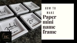 How to make paper mini name frame  easy frame at home  calligraphy name art [upl. by Ordnaxela543]