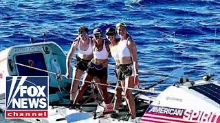 Allfemale rowing team breaks world record on trip from California to Hawaii [upl. by Eppilihp]