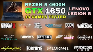 GTX 1650 Laptop  Ryzen 5 4600H  Test in 16 Games in 2021  Lenovo Legion 5 [upl. by Adniuqal]