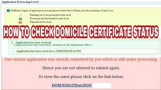 How to check Domicile Certificate Status Online  Digital Grv [upl. by Annayek]