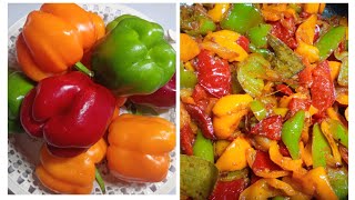 Capsicum Fry Recipe  Kashmiri Style  yellow Green amp Red Capsicum Fry  Suzains Kitchen [upl. by Leuname]