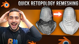 Blender Retopology with One Click now  Quad Remesher 12 [upl. by Aissej270]