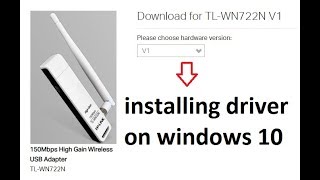 How to download and install tplink tl wn722n v1 wireless usb driver on windows 10 or win8 [upl. by Harvard]