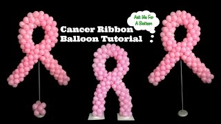 Pink Ribbon Balloon Tutorial  Cancer Awareness [upl. by Suiratnauq]