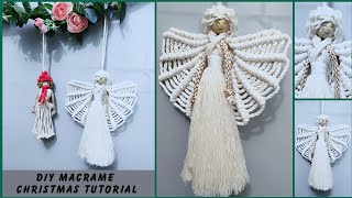 DIY Easy Macrame Christmas Decoration 5 Macrame Angel tutorial by TNARTNCRAFTS [upl. by Orazio757]