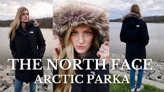 THE NORTH FACE  ARCTIC PARKA  FAUX FUR HOOD  REVIEW  TRY ON  JESS MCAFOOSE [upl. by Terle]