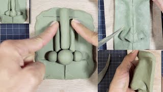 Sculpting nose in clay  human body parts modeling with few easy techniques  for beginners [upl. by Bailie]