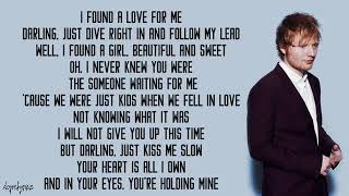 Perfect  Ed Sheeran letra en ingles [upl. by Noiramaj671]