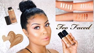 NEW Too Faced Born This Way Super Coverage MultiUse Sculpting Concealer  Review  Swatches [upl. by Rafaelof904]